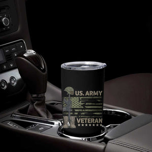 US Arrny Veteran Tumbler Cup Proud Soldier USA Flag Camouflage Military TS14 Print Your Wear