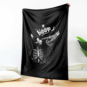 Black Cat Halloween Throw Blanket Skeleton Hand Boop TS14 Print Your Wear