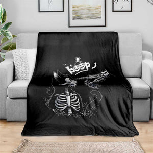Black Cat Halloween Throw Blanket Skeleton Hand Boop TS14 Print Your Wear