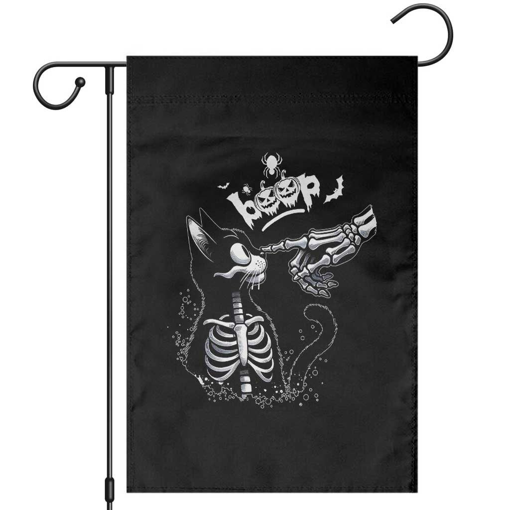 Black Cat Halloween Garden Flag Skeleton Hand Boop TS14 Black Print Your Wear