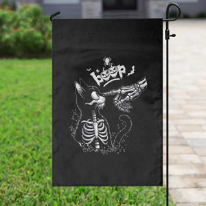 Black Cat Halloween Garden Flag Skeleton Hand Boop TS14 Print Your Wear
