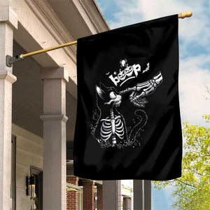 Black Cat Halloween Garden Flag Skeleton Hand Boop TS14 Print Your Wear