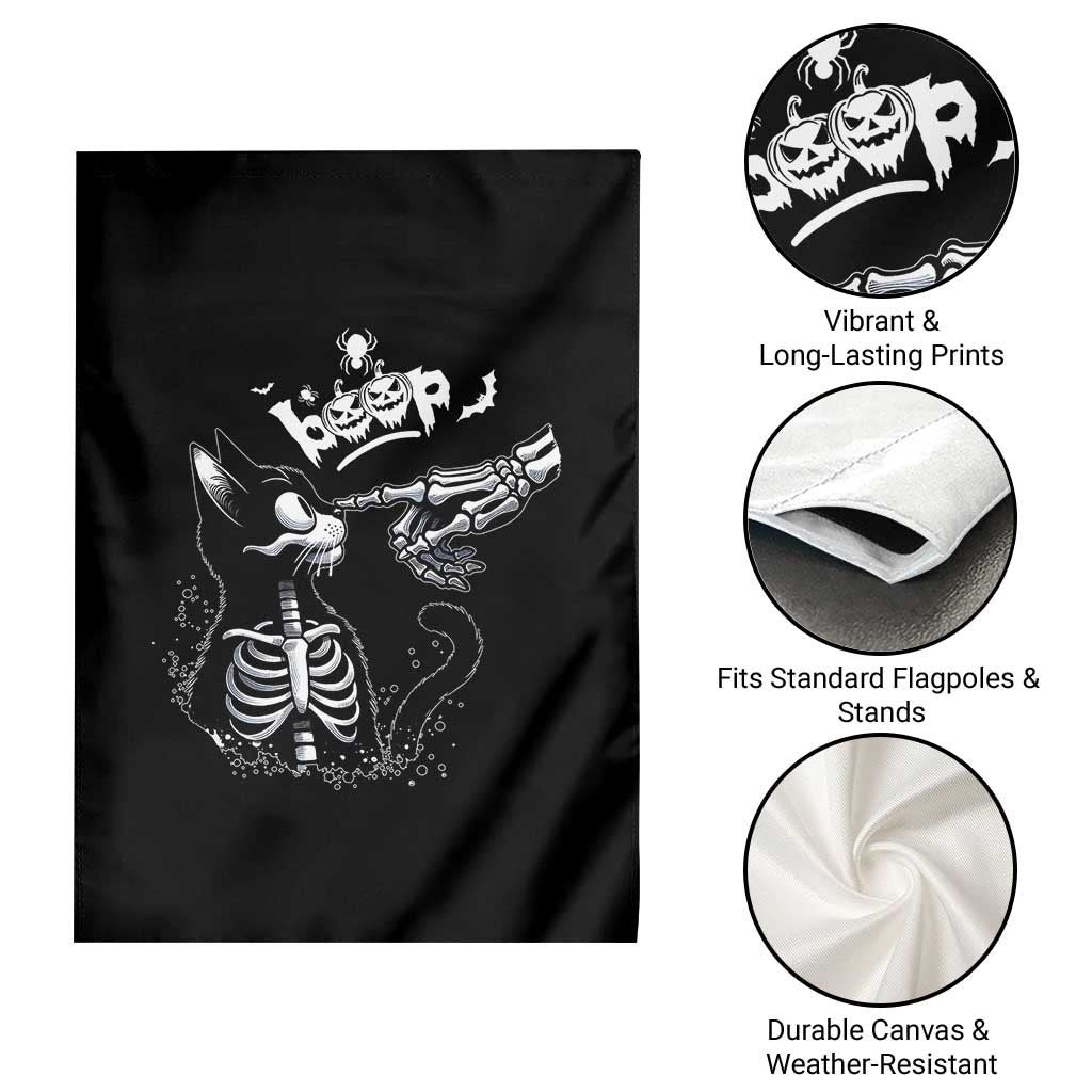 Black Cat Halloween Garden Flag Skeleton Hand Boop TS14 Print Your Wear