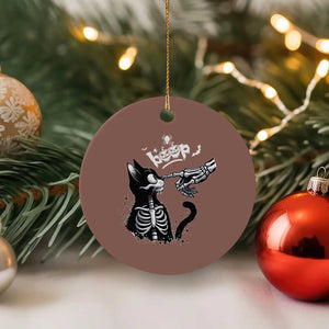 Black Cat Halloween Ceramic Ornament Skeleton Hand Boop TS14 1pc Mocha Print Your Wear