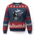 Black Cat Halloween Ugly Christmas Sweater Skeleton Hand Boop - Print Your Wear
