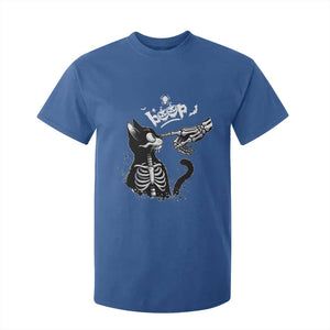 Black Cat Halloween T Shirt For Kid Skeleton Hand Boop TS14 Royal Blue Print Your Wear