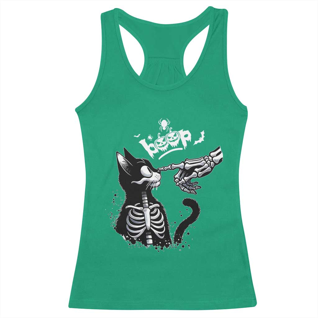 Black Cat Halloween Racerback Tank Top Skeleton Hand Boop TS14 Irish Green Print Your Wear