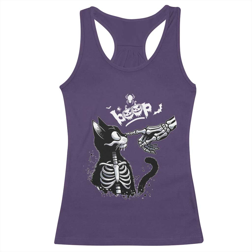 Black Cat Halloween Racerback Tank Top Skeleton Hand Boop TS14 Purple Print Your Wear