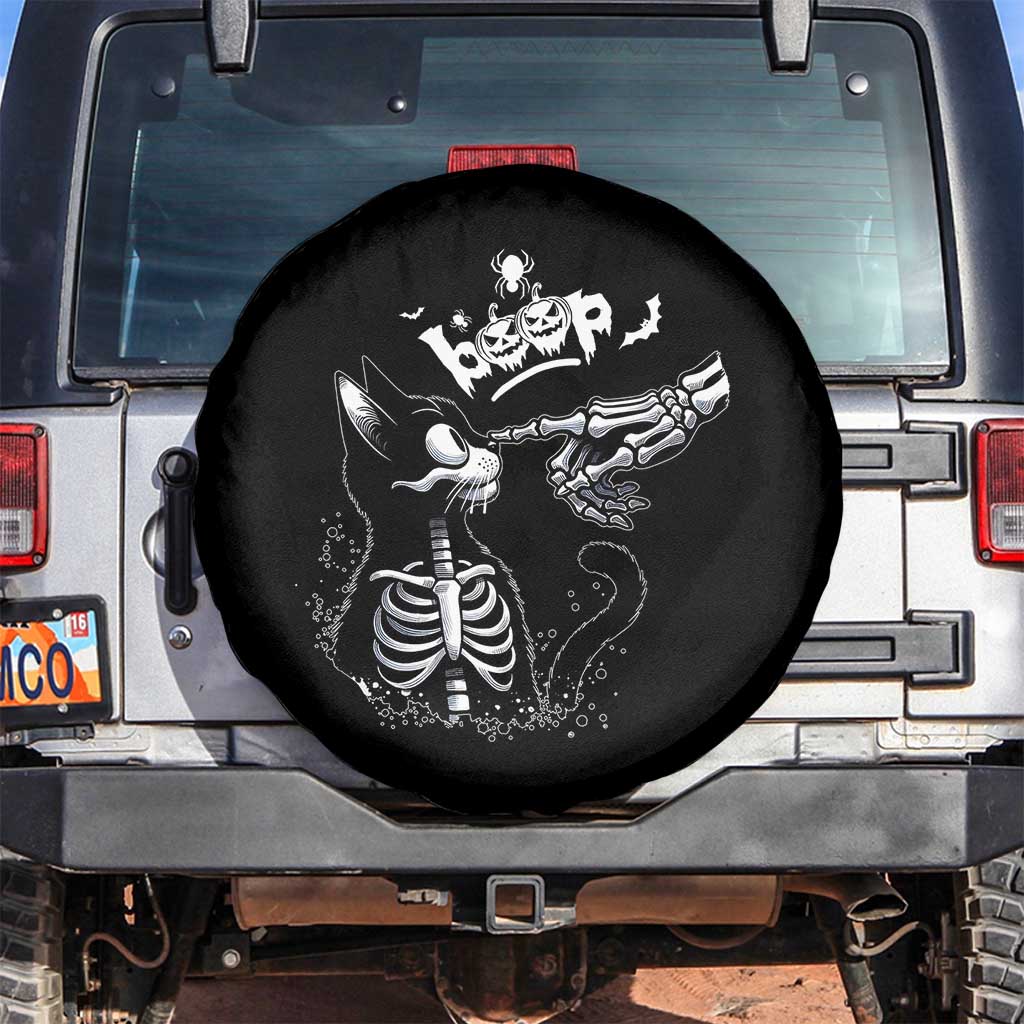 Black Cat Halloween Spare Tire Cover Skeleton Hand Boop TS14 No hole Black Print Your Wear