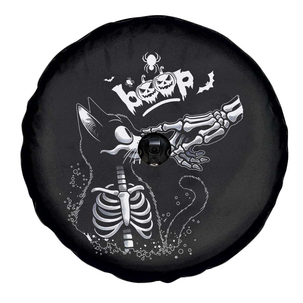 Black Cat Halloween Spare Tire Cover Skeleton Hand Boop TS14 Print Your Wear
