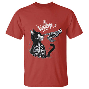 Black Cat Halloween T Shirt Skeleton Hand Boop TS14 Red Print Your Wear