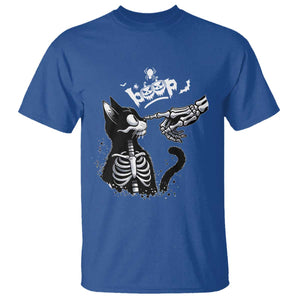 Black Cat Halloween T Shirt Skeleton Hand Boop TS14 Royal Blue Print Your Wear