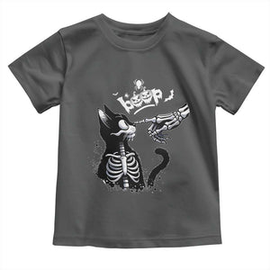 Black Cat Halloween Toddler T Shirt Skeleton Hand Boop TS14 Dark Heather Print Your Wear