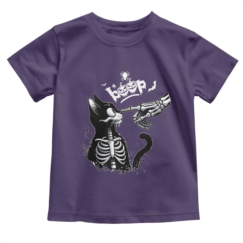 Black Cat Halloween Toddler T Shirt Skeleton Hand Boop TS14 Purple Print Your Wear