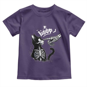 Black Cat Halloween Toddler T Shirt Skeleton Hand Boop TS14 Purple Print Your Wear