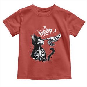 Black Cat Halloween Toddler T Shirt Skeleton Hand Boop TS14 Red Print Your Wear