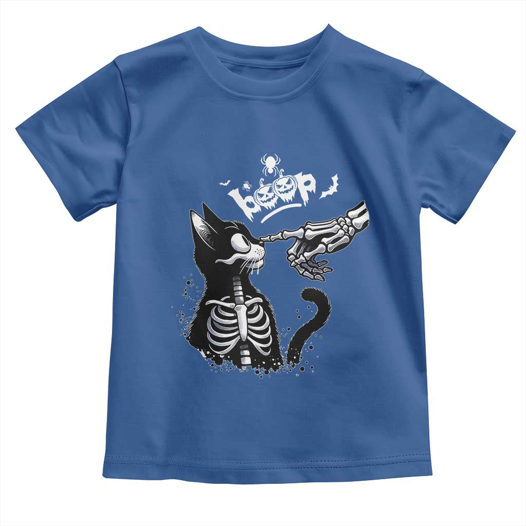 Black Cat Halloween Toddler T Shirt Skeleton Hand Boop TS14 Royal Blue Print Your Wear