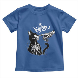 Black Cat Halloween Toddler T Shirt Skeleton Hand Boop TS14 Royal Blue Print Your Wear