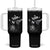 Black Cat Halloween Tumbler With Handle Skeleton Hand Boop - Print Your Wear