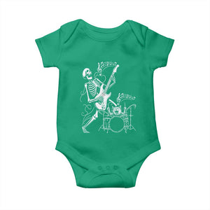 Rock Skeleton Cat Playing Guitar Baby Onesie Funny Halloween Kitty Music Lovers TS14 Irish Green Print Your Wear