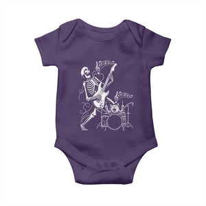 Rock Skeleton Cat Playing Guitar Baby Onesie Funny Halloween Kitty Music Lovers TS14 Purple Print Your Wear