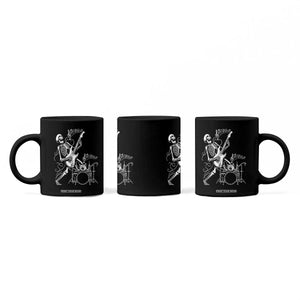 Rock Skeleton Cat Playing Guitar Coffee Mug Funny Halloween Kitty Music Lovers TS14 Print Your Wear