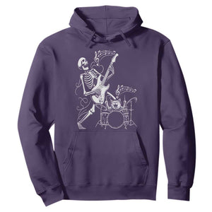 Rock Skeleton Cat Playing Guitar Hoodie Funny Halloween Kitty Music Lovers TS14 Purple Print Your Wear