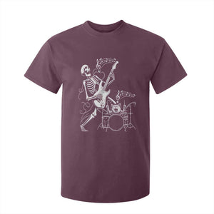 Rock Skeleton Cat Playing Guitar T Shirt For Kid Funny Halloween Kitty Music Lovers TS14 Maroon Print Your Wear