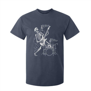 Rock Skeleton Cat Playing Guitar T Shirt For Kid Funny Halloween Kitty Music Lovers TS14 Navy Print Your Wear