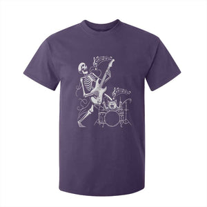 Rock Skeleton Cat Playing Guitar T Shirt For Kid Funny Halloween Kitty Music Lovers TS14 Purple Print Your Wear