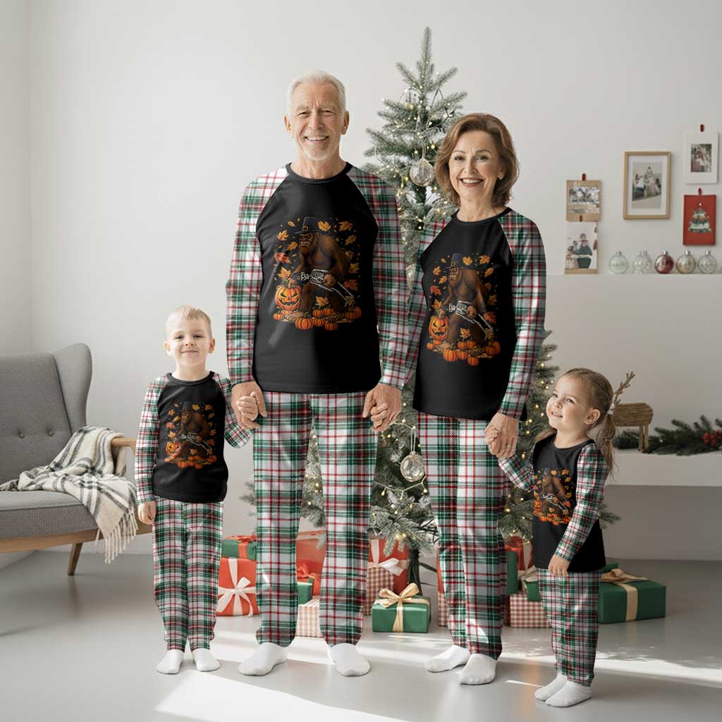 Funny Bigfoot Skeleton Plaid Pajama Set Thanksgiving Day Sasquatch Pilgrim TS14 Christmas Plaid Print Your Wear