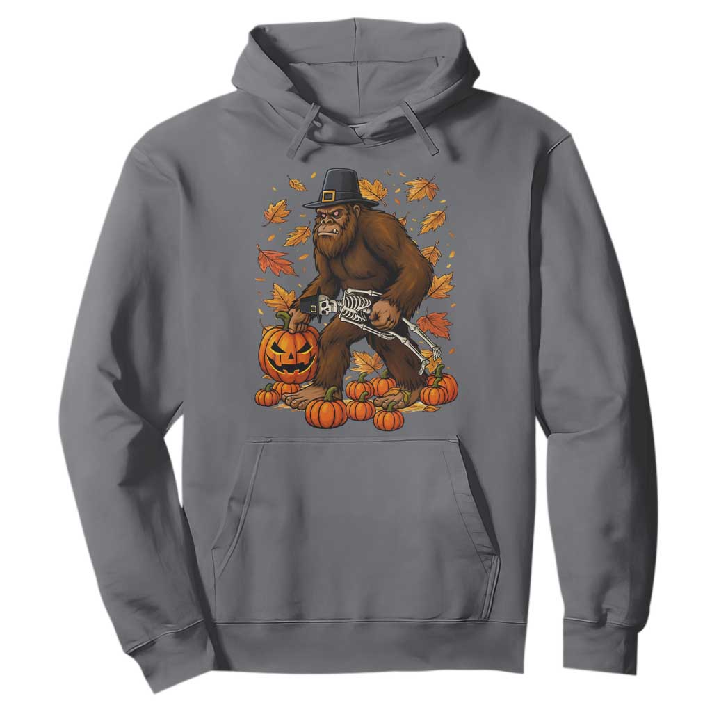 Funny Bigfoot Skeleton Hoodie Thanksgiving Day Sasquatch Pilgrim TS14 Charcoal Print Your Wear