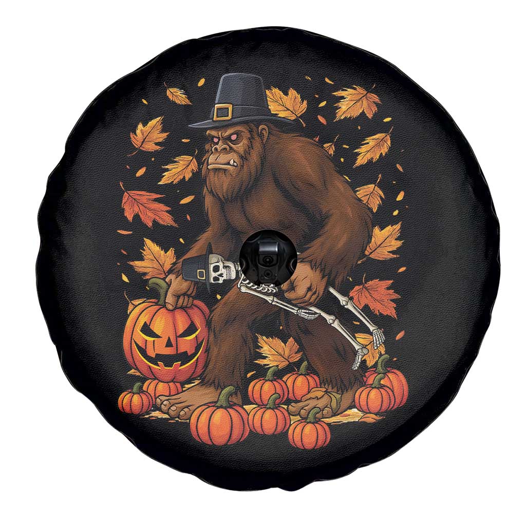 Funny Bigfoot Skeleton Spare Tire Cover Thanksgiving Day Sasquatch Pilgrim TS14 Print Your Wear