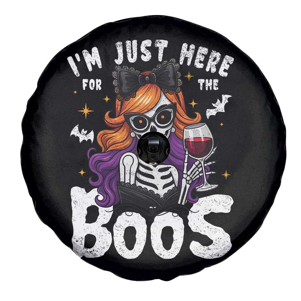 Funny Skull Halloween Spare Tire Cover I Am Just Here For The Boos Skeleton Party Girl TS14 Print Your Wear