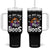 Funny Skull Halloween Tumbler With Handle I Am Just Here For The Boos Skeleton Party Girl TS14 One Size: 40 oz Black Print Your Wear