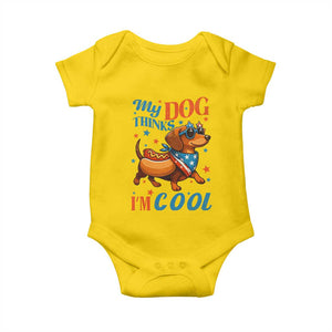 Funny Patriotic Dachshund Baby Onesie My Dog Thinks I Am Cool USA Dog Lover TS14 Daisy Print Your Wear