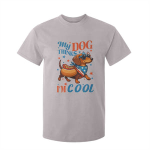 Funny Patriotic Dachshund T Shirt For Kid My Dog Thinks I Am Cool USA Dog Lover TS14 Ice Gray Print Your Wear