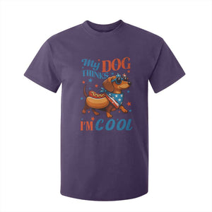 Funny Patriotic Dachshund T Shirt For Kid My Dog Thinks I Am Cool USA Dog Lover TS14 Purple Print Your Wear