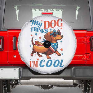 Funny Patriotic Dachshund Spare Tire Cover My Dog Thinks I Am Cool USA Dog Lover TS14 White Print Your Wear