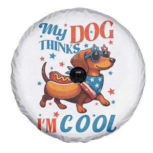 Funny Patriotic Dachshund Spare Tire Cover My Dog Thinks I Am Cool USA Dog Lover TS14 Print Your Wear
