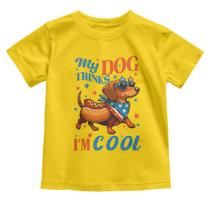 Funny Patriotic Dachshund Toddler T Shirt My Dog Thinks I Am Cool USA Dog Lover TS14 Daisy Print Your Wear