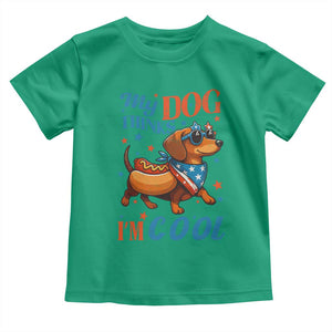 Funny Patriotic Dachshund Toddler T Shirt My Dog Thinks I Am Cool USA Dog Lover TS14 Irish Green Print Your Wear