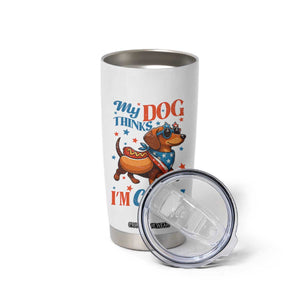 Funny Patriotic Dachshund Tumbler Cup My Dog Thinks I Am Cool USA Dog Lover TS14 Print Your Wear