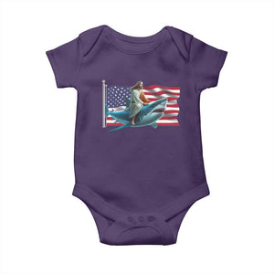 Funny Jesus Shark Baby Onesie Christian Patriotic American Flag Meme TS14 Purple Print Your Wear