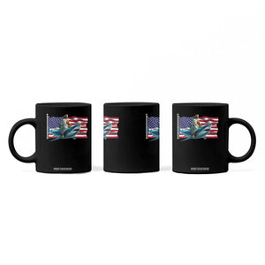 Funny Jesus Shark Coffee Mug Christian Patriotic American Flag Meme TS14 Print Your Wear