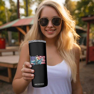 Funny Jesus Shark Skinny Tumbler Christian Patriotic American Flag Meme TS14 Print Your Wear