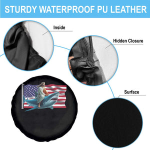 Funny Jesus Shark Spare Tire Cover Christian Patriotic American Flag Meme TS14 Print Your Wear