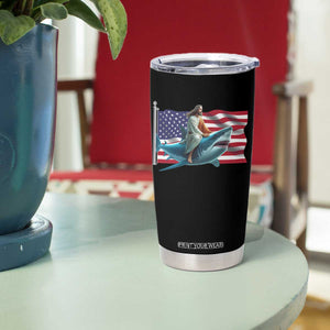 Funny Jesus Shark Tumbler Cup Christian Patriotic American Flag Meme TS14 Print Your Wear