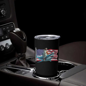 Funny Jesus Shark Tumbler Cup Christian Patriotic American Flag Meme TS14 Print Your Wear