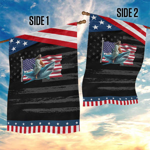 Funny Jesus Shark Garden Flag Christian Patriotic American Flag Meme TS14 Print Your Wear